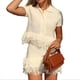 thumbnail image 4 of Falda Corta de Punto Calado con Borlas para Mujer Lechoso L, 4 of 6