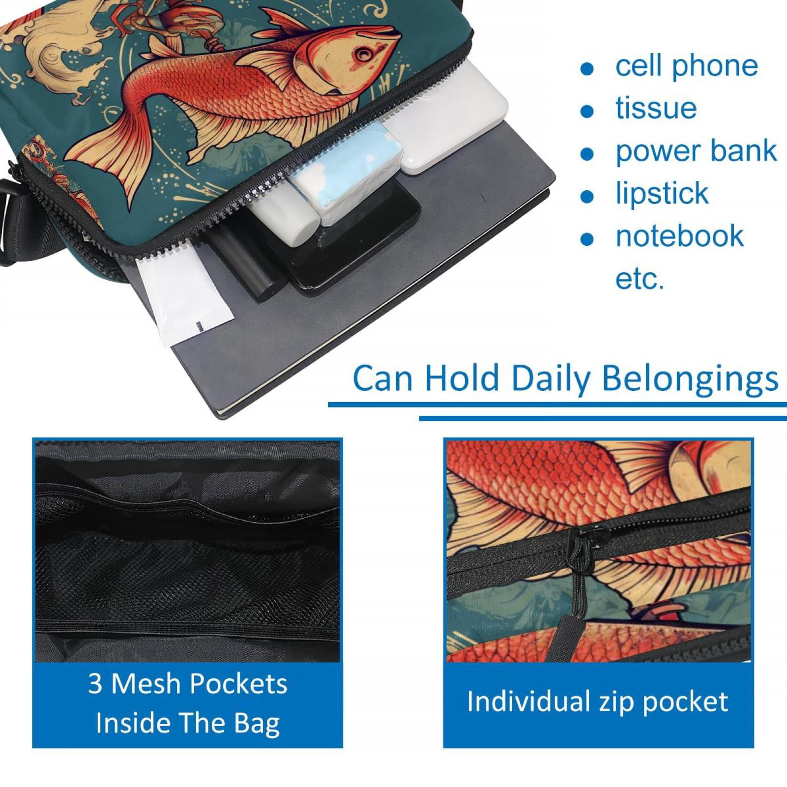 Fish Lightweight Adjustable Running Belt with Extension Strap - Unisex Fanny Pack Belt Bag