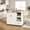 white, variant on 48 Inch Rolling Kitchen Island Cart with Butcher Block Wood Top Drop Leaf Drawer Open Shelf Spice Rack Lockable Wheels Mobile Storage Table for Small Kitchen Spaces