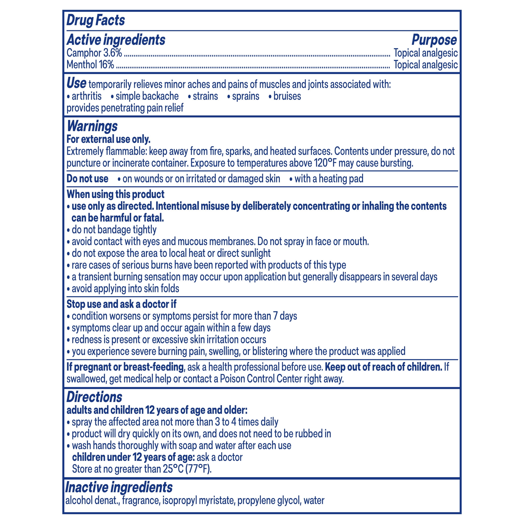 Vicks VapoFreeze Topical Menthol Muscle and Joint Pain Relief Spray, 3 oz