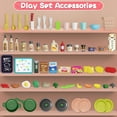 thumbnail image 6 of JUGAAD LIFE 63PCS Kids Kitchen Playset, 33.8Inch Play Kitchen Toy with Sound & Light, Cooking Stove with Steam, Sink and Kitchen Accessories Set, Pretend Food Toys for Boys Girls Toddlers - Pink, 6 of 8