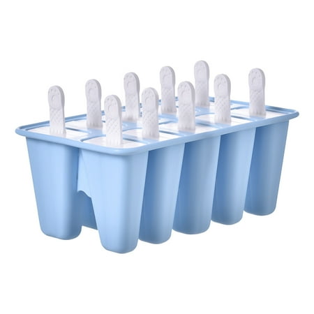 

10-Piece Silicone Ice Pop Molds Reusable Ice-lolly Molds BPA Free Easy-release with Sticks for Kids Adults Homemade Ice Pop Maker