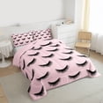thumbnail image 3 of Castle Fairy Elegant Glitter Eyelash Bedding Comforter Set 2pcs for Teens Girls,Bling Makeup Twin Comforter Sets Microfiber,Black Pink Breathable Bedding Set,Breathable Home Decor,Reversible, 3 of 8