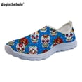 thumbnail image 1 of Doginthehole - Zapatos góticos para mujer, zapatillas de verano planas de malla ligera, zapatillas sin cordones con estampado de calaveras de azúcar para mujer, zapatos de mujer para niñas, 1 of 5