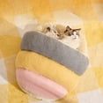 thumbnail image 4 of Nebwoak Cat Self-Warming Bed Semi-Enclosed Winter Warm Cat Slipper Bed Washable Wool Lined Portable Pet Bed for Cats Small Dogs, 15.75x11.42x11.42in, Multicolor, 4 of 6