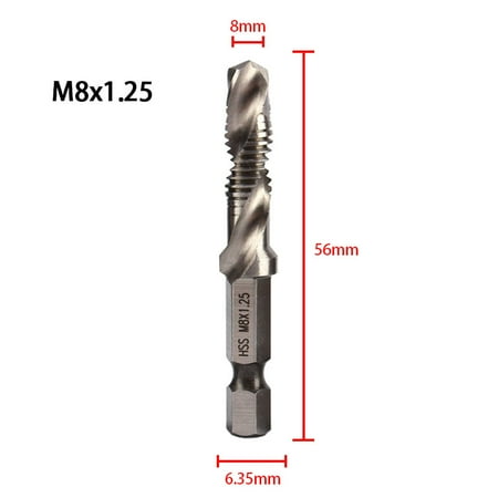 

1Pcs Tap Drill Bit Set Hex Shank HSS Screw Thread Bit Screw Machine Compound Tap M3 M4 M5 M6 M8 M10 Hand Tools