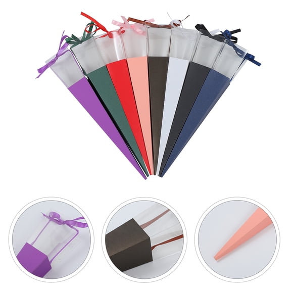 OUNONA  8 Pcs Flower Box Gift Plastic Bags for Packing Valentine's Day