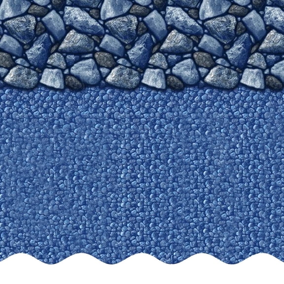 SmartLine 18' x 34' Oval Coastal Rock Overlap Above Ground Swimming Pool Liner, 54" Height, 25 Gauge