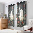 thumbnail image 2 of Yayeee Window Curtains Light Filtering 63"x42" Grommet Panel Pair Home Living Room Decor, Happy Ghost, 2 of 7