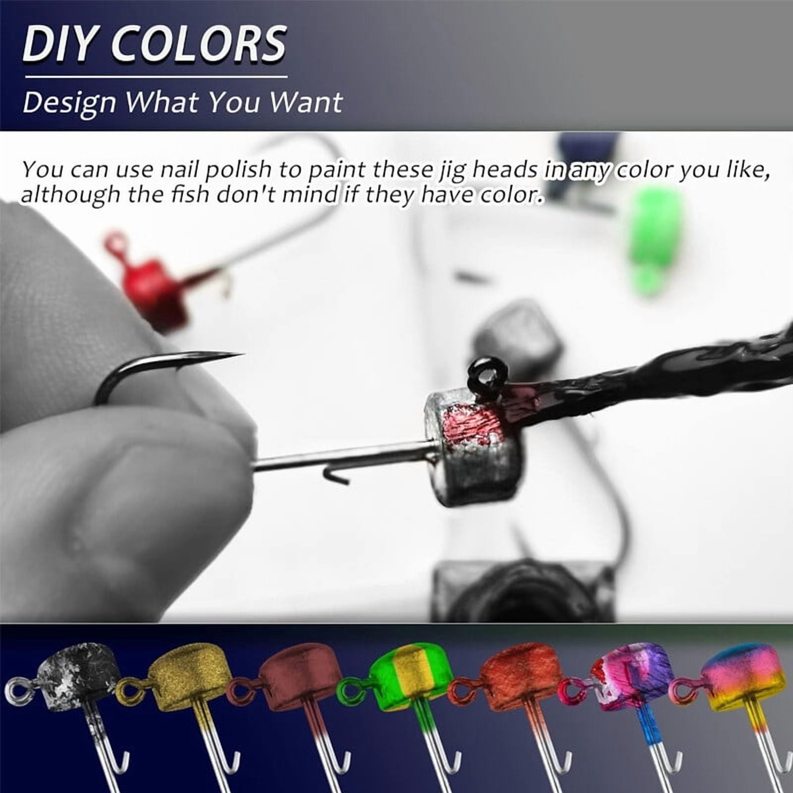 50Pcs Mushroom Ned Rig Jig Heads Hook Bass Crappie Fishing Lures 1/8 3/16 1/4 oz