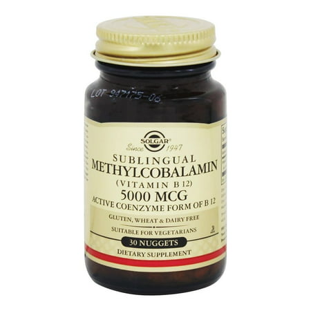 Solgar - sublinguale Methylcobalamin vitamine B12 5000 mcg. - 30 Nugget (s)