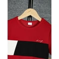 thumbnail image 5 of Mikrdoo 9-10Y Kid Boys Clothes Color Block Summer Short Sleeve Casual Tee Elastic Side Splicing Shorts 2Pcs Outfits Red, 5 of 8