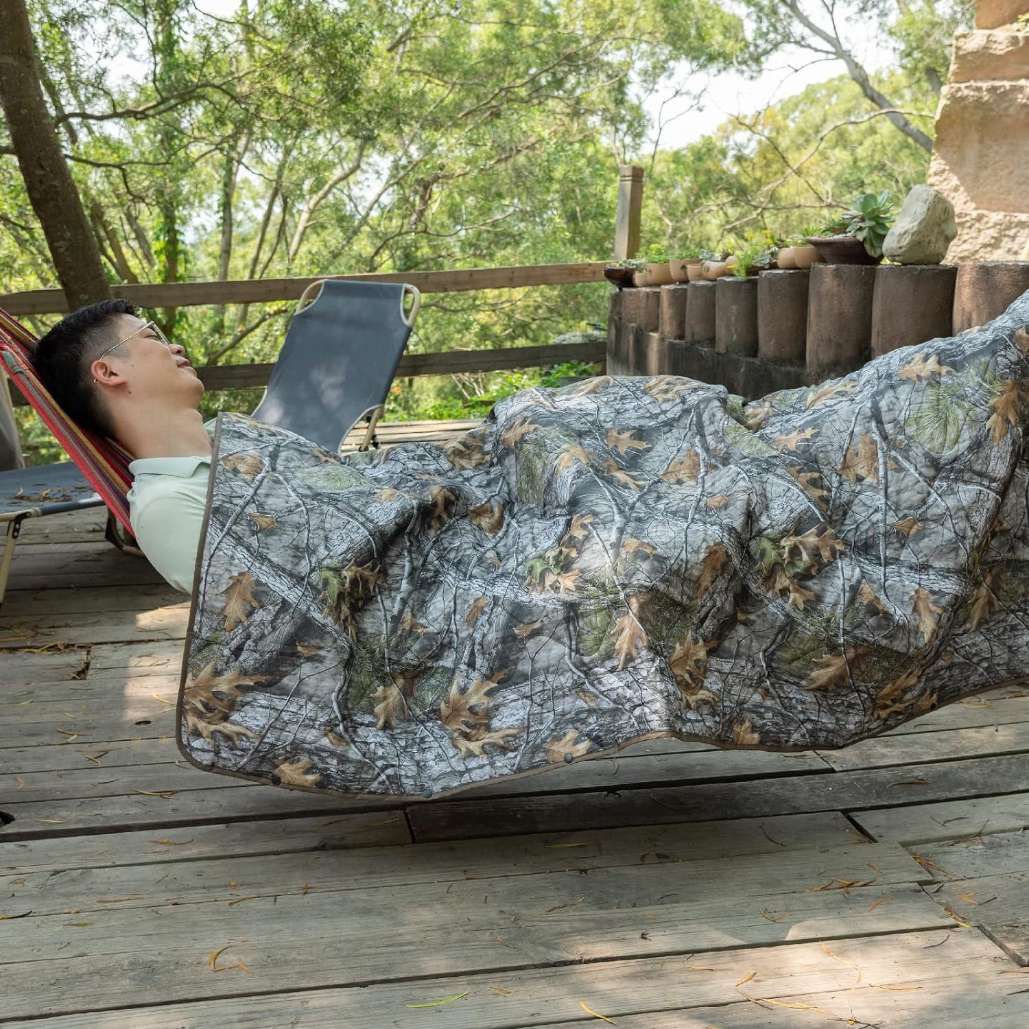 Kylebooker Poncho Liner Military Woobie Outdoor Camping Woobie Blanket for Travel, Beach, Grass, Picnic, Car Emergency, Outdoor, Survival