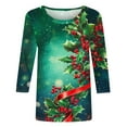 thumbnail image 5 of Gamivast Christmas Tunics for Women Plus Size Casual 3/4 Sleeve T-Shirts Dressy Xmas Trees Graphic Tees Holiday Round Neck Cute Tunic Tops Fall Winter Fashion Outfits 2025, 5 of 6