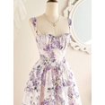thumbnail image 4 of Apricot Floral Midi Dress With Pockets Vintage Cottagecore Sweetheart Neckline Summer Casual Wedding Guest, 4 of 8