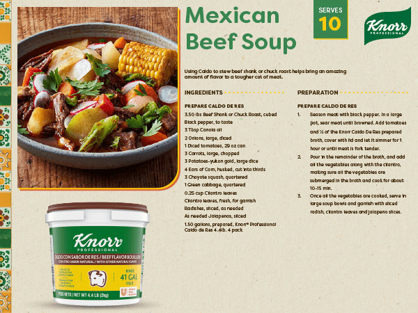 Knorr Professional Caldo de Res, Shelf Stable Beef Flavor Granulated Bouillon, 4.4 pounds