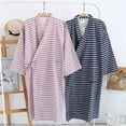 thumbnail image 1 of Kimono de algodón Bata Abrigo Mujer Hombre Albornoz Bata Pijama Yukata Camisón Suelto Cómodo Ropa de dormir Baño Envoltura Spa Swim Cover Up Home Casual Wear, 1 of 2