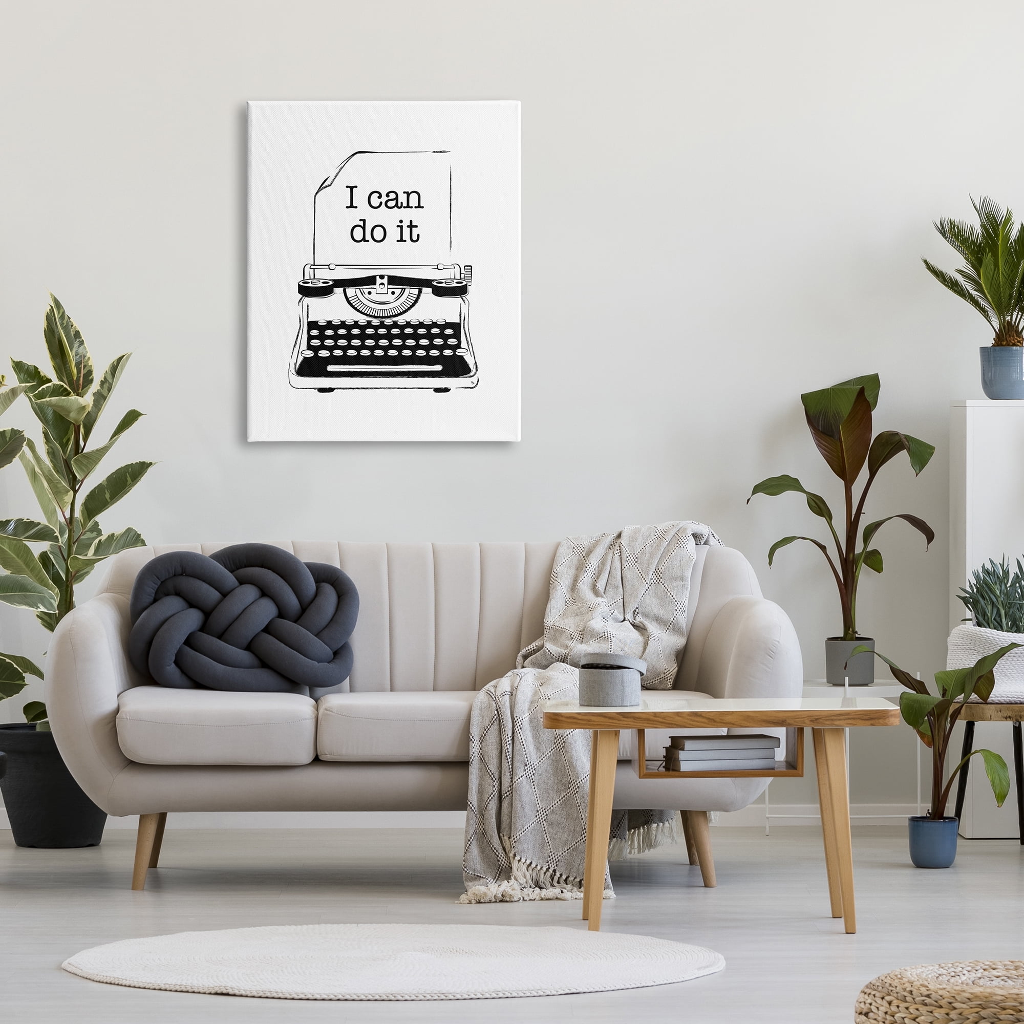 Stupell Industries I Can Do It Typewriter Typography Painting Gallery Wrapped Canvas Art Print Wall Art, 30 x 40