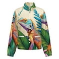 thumbnail image 5 of Jackets for Women Winter Coat Jackets Flannel Stand Collar Jacket(Tropical Lizard Floral Art,Size:S-4XL), 5 of 7