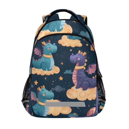 ALAZA Cartoon Dinosaur Clouds Backpack Elementary School Bag Bookbag Travel Rucksack