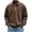 Brown, variant on Men's Washed Collared Sweatshirt, Point Collar Loose Cut, Casual Fit for home relaxed dress Gray XXXL