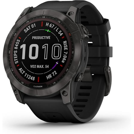 Restored Garmin Fenix 7X Sapphire Solar GPS Smartwatch with LED Flashlight (Refurbished)