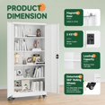 thumbnail image 6 of Letaya Metal Garage Storage Cabinets with Lock Door and Adjustable Shelves, Steel Tool Cabinets for Home,Office,Warehouse Organisieren (White, 75" H), 6 of 8