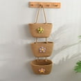 thumbnail image 6 of SLYNSHome Over the Door Hanging Basket,3-Tier Woven Cotton Wall-Mounted Storage Organizer Bag Decorative Hanging Kitchen Baskets, 6 of 6