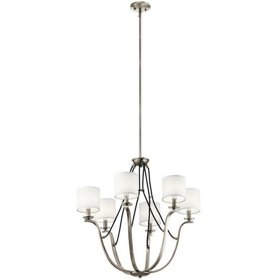 Transitional Six Light Chandelier in Classic Pewter Finish Bailey Street Home 147-Bel-3329974