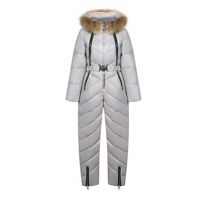 LSLJS Combinaison de Sport d'Hiver pour Femme, Manteau à Col, Coupe-Vent à Capuche
