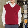 thumbnail image 2 of Sleeveless Loose Warm Sweater Vest Men V-neck Pullover WaistcoatGift, 2 of 5