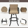 thumbnail image 5 of Pellebant Set of 2 Outdoor Swivel Bar Stools Patio Aluminum Bar Chairs in Brown, 5 of 8