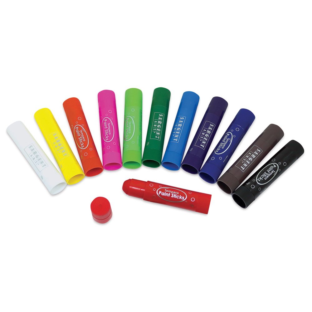 Sargent Art Tempera Sticks Set of 12, Neon/Metallic