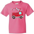 thumbnail image 3 of Inktastic Valentine Fire Truck with Hearts Youth T-Shirt, 3 of 5