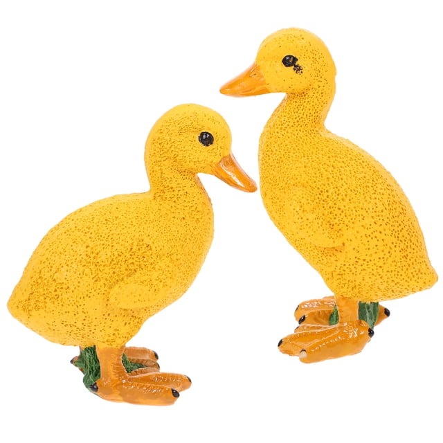 2pcs Yellow Duck DIY Mini Miniature Fairy Garden Decor Craft Mini Adornment Accessory