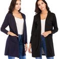 thumbnail image 1 of Womens Coats Cardigans With Pockets Casual Lightweight Open Front Cardigan, Navy Blue, L, 1 of 8