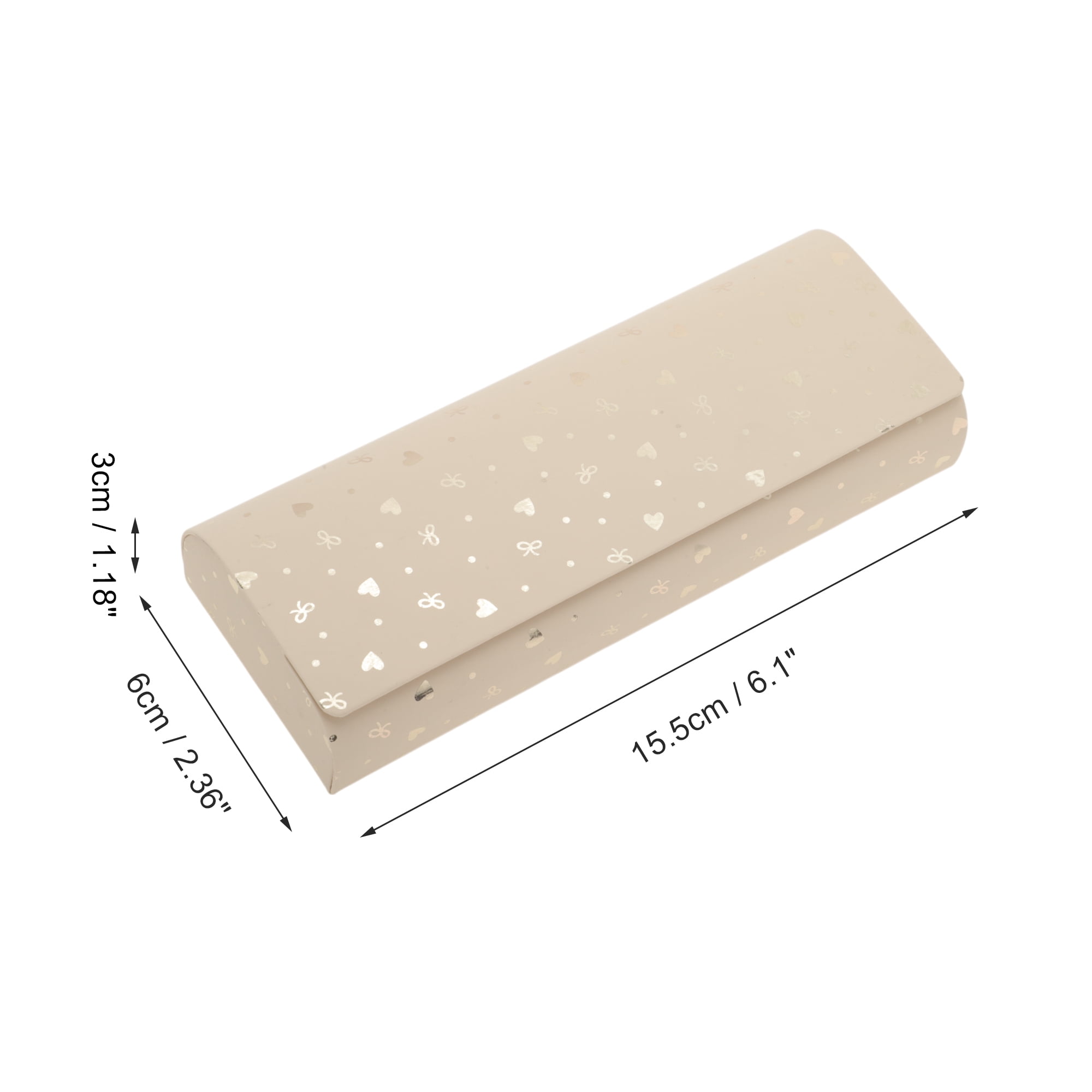 Unique Bargains Magnetic Durable Cartoon Cute Eyeglasses Case for Storage Beige