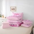 thumbnail image 5 of Homewish Glitter Disco Ball Bedding Comforter Set 7pcs, Kawaii Pink Ribbon Bow King Bedding Sets, Teens Kids Girls Reversible Bed Sheets, Microfiber Bedroom Decor, 5 of 7