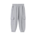 thumbnail image 6 of ZOYOEN Boys Cargo Sweatpants with Pockets- Elastic Waist Baggy Straight Leg Casual Kids Jogger Pants Gray Size 7-8Years, 6 of 6