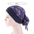 thumbnail image 3 of Visland Women Turban Hat, Fashion Elegant Casual Solid Color or Flower Print Elastic Band Soft Cozy Silk Sleeping Bonnet Cap Headscarf Head Wrap for Daily Wear, 3 of 8