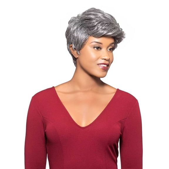 Milly Wig Color 1 Black - Foxy Silver Wigs Short Boy Cut Tapered Neck Human Hair African American Womens Lightweight Average Cap