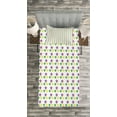 thumbnail image 3 of Ambesonne Mardi Gras Quilted Bedspread Set 2 Pcs, Carnival Lily Flower, Twin Size, Green Yellow Purple, 3 of 3