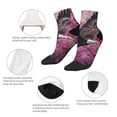 thumbnail image 5 of Rateoe Flower Bald Eagle Pattern Quarter Crew Socks,Toe Seamed Ankle Socks,Cotton Cushioned Breathable Athletic Crew Sports Socks, 5 of 7