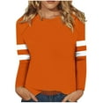 thumbnail image 4 of FcBaudy Hauts pour Femmes, Blouses & Chemises à Manches Longues Col Rond, Chemises pour Femmes T-shirt Décontracté à Manches Longues Col Rond Épaule Couture Ample Blouse en Polyester pour Femmes, 4 of 5