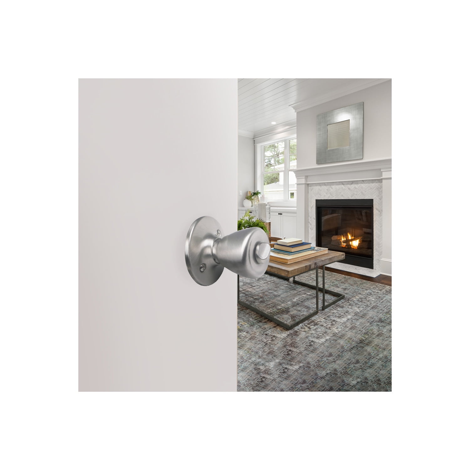 Design House WM678190 Tulip Privacy Bed and Bath Door Knob Satin Nickel