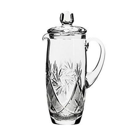 - Neman Glassworks, 34-Oz Russian Crystal Pitcher, Vintage Glass Beverage Carafe