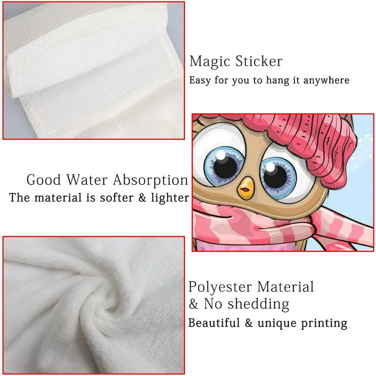 Cute Cartoon Hand Towels Hanging Water Absorbent Towels Soft Bath Towels  Large