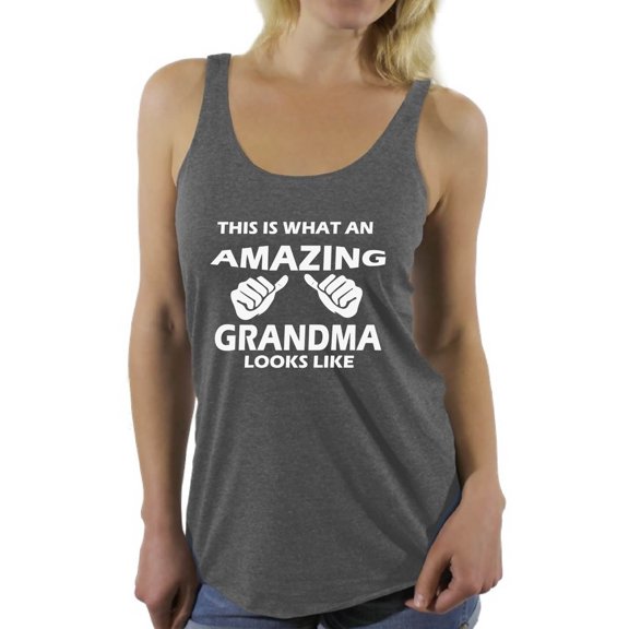 Awkward Styles Women's This Is What An Amazing Grandma Looks Like Graphic Racerback Tank Tops
