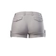 thumbnail image 4 of Made by Olivia Women's Juniors Body Enhancing Ripped Hole Mini Shorts/ NEW PRODUCTION Silver 2XL, 4 of 4