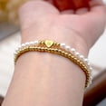 thumbnail image 6 of Pearl Bracelets for Women Gold Initial Bracelet Gold Beaded Bracelets Wedding Gifts for Bridesmaids Bracelet Pearl Jewelry Set for Womens Trendy 2025, 6 of 8